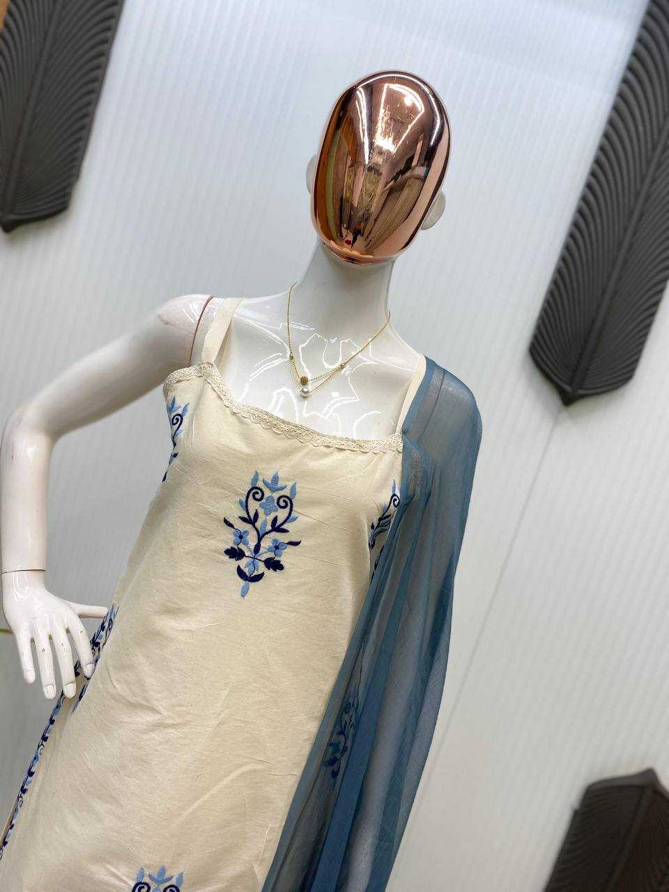 Ynf Cotton RIN141 1983 Suits & Dresses Festive Collections Wholesale Embroidered Dresses Cotton Dresses Sleeveless Dresses Manufacturer- Kapda Export