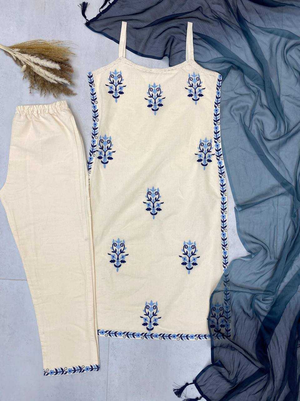Ynf Cotton RIN141 1983 Suits & Dresses Festive Collections Wholesale Embroidered Dresses Cotton Dresses Sleeveless Dresses Manufacturer- Kapda Export