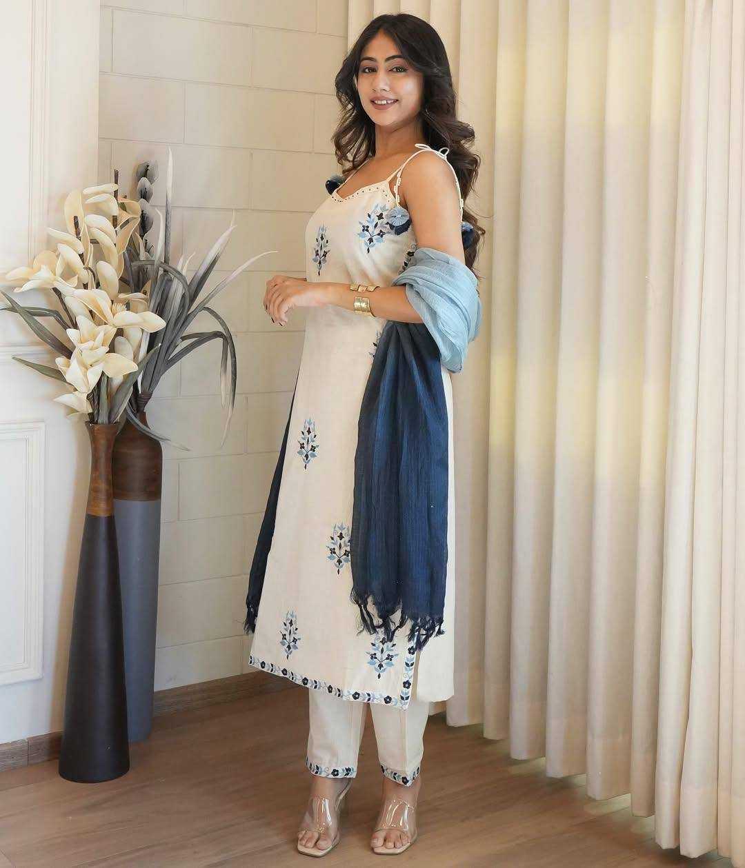 Ynf Cotton RIN141 1983 Suits & Dresses Festive Collections Wholesale Embroidered Dresses Cotton Dresses Sleeveless Dresses Manufacturer- Kapda Export