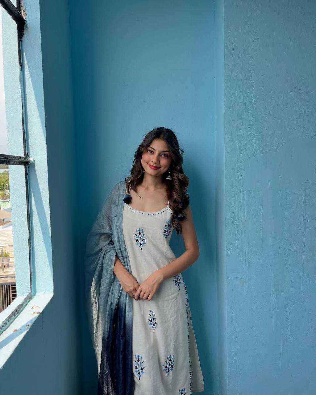 Ynf Cotton RIN141 1983 Suits & Dresses Festive Collections Wholesale Embroidered Dresses Cotton Dresses Sleeveless Dresses Manufacturer- Kapda Export