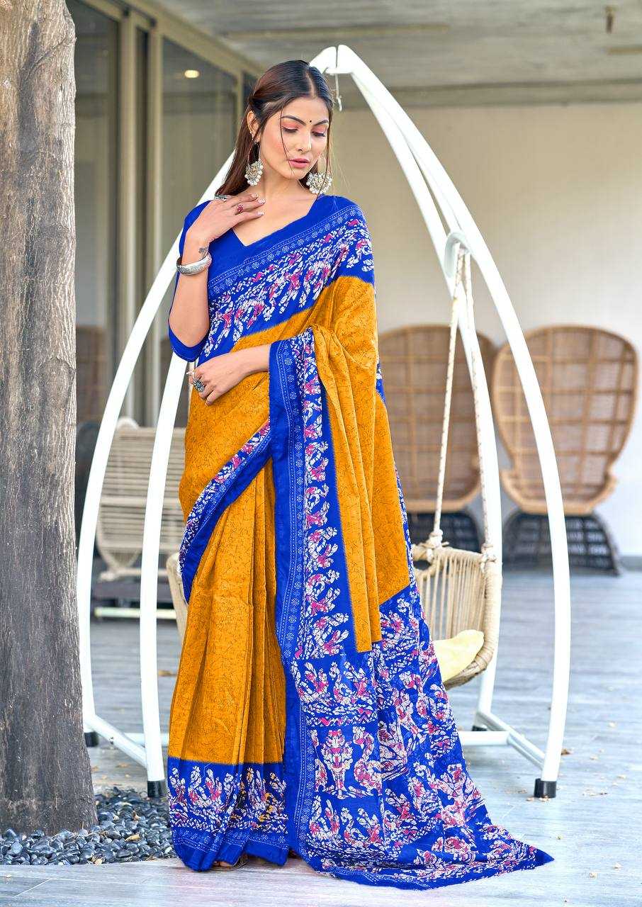 Ynf Cotton RIN229 7-BATIK Sarees Wholesale Printed Sarees Batik Sarees Manufacturer- Kapda Export