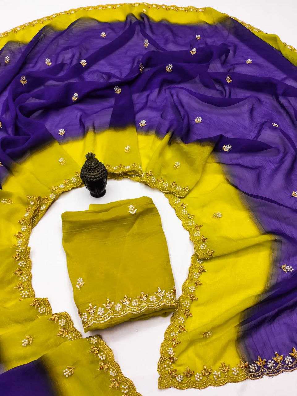 Ynf Crush Silk KESH588 DIYA Sarees Wholesale Party Wear Sarees Fancy Sarees Ruffle Sarees Manufacturer- Kapda Export