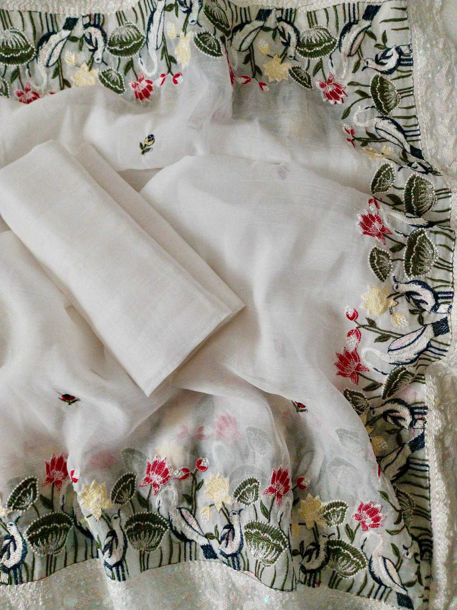 Ynf Crush Silk RIN164 SALT Silk Sarees Festive Collections Wholesale Embroidered Silk Sarees White Silk Sarees Onam Collections Manufacturer- Kapda Export