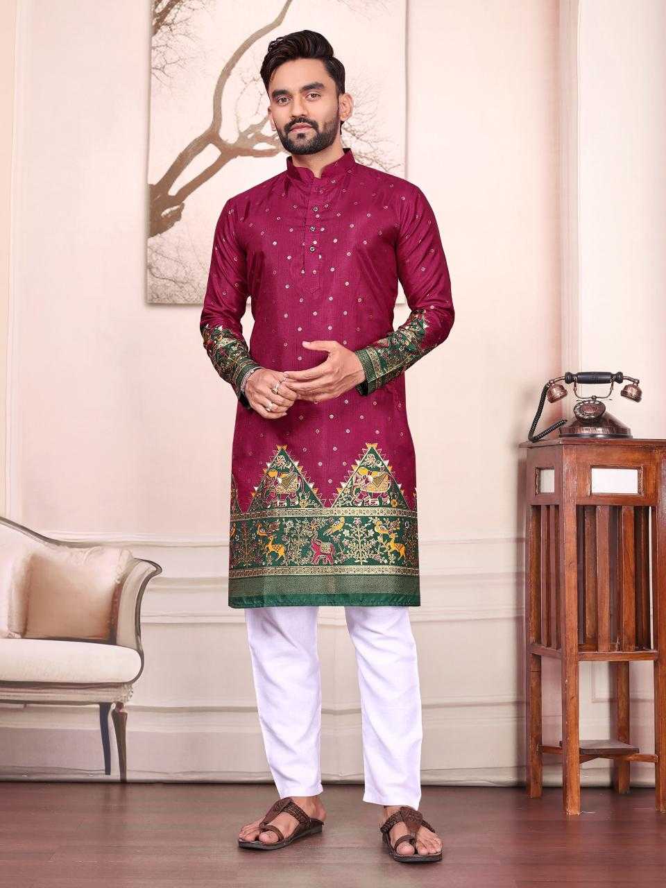 Ynf Dola Silk RIN183 SWEET HEART-1 Couple Wear Wholesale Couple Matching Ethnic Outfits Festive Matching Couple Dresses Designer Ethnic Outfits for Couples Manufacturer- Kapda Export