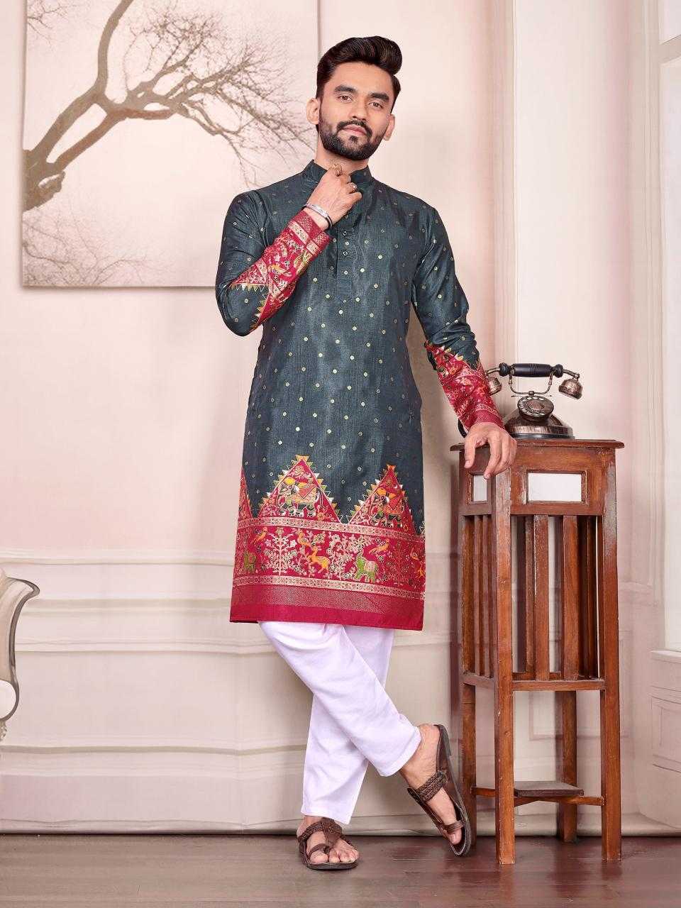 Ynf Dola Silk RIN183 SWEET HEART-1 Couple Wear Wholesale Couple Matching Ethnic Outfits Festive Matching Couple Dresses Designer Ethnic Outfits for Couples Manufacturer- Kapda Export