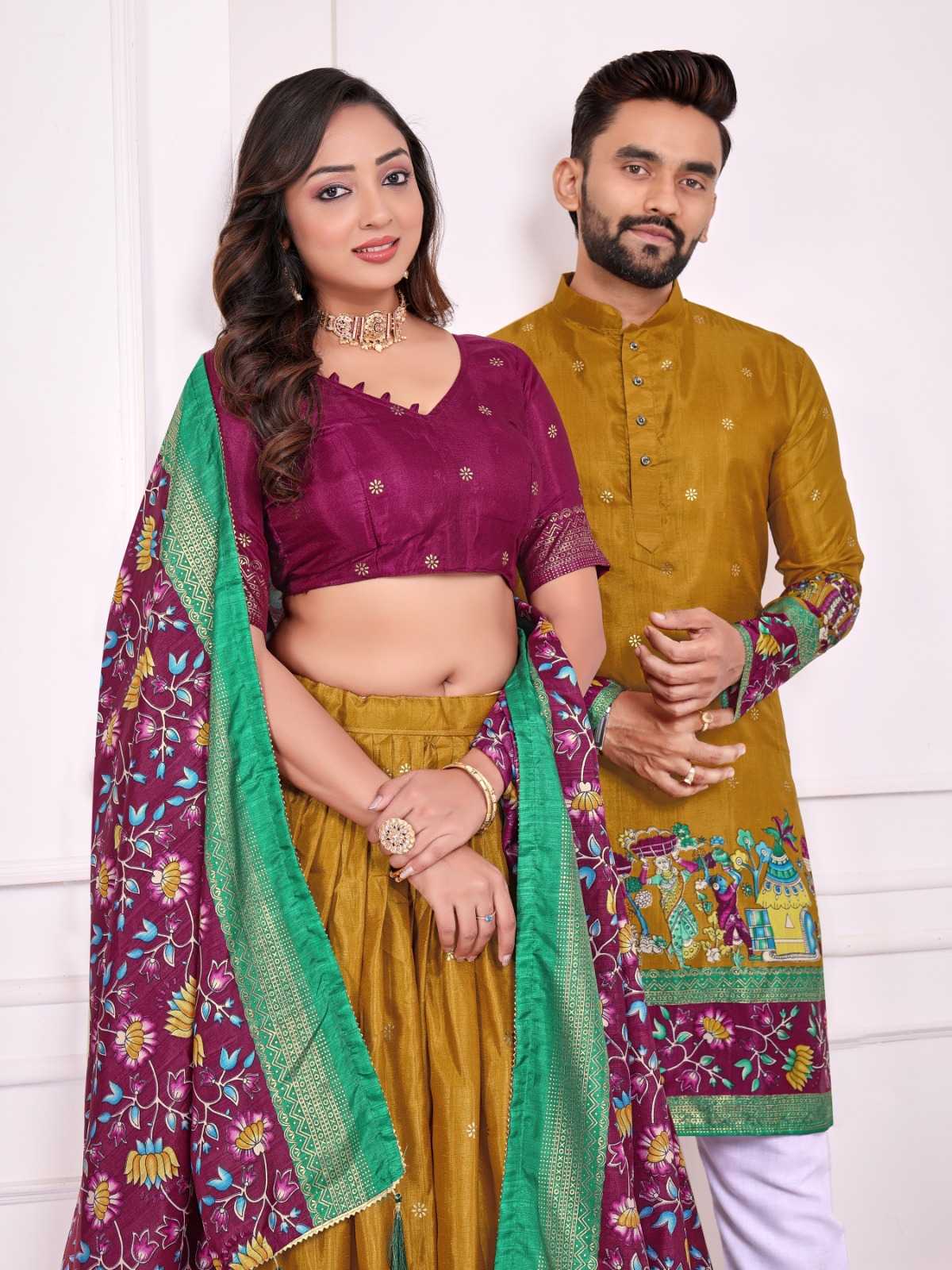 Ynf Dola Silk RIN183 SWEET HEART-2 Couple Wear Wholesale Couple Matching Ethnic Outfits Festive Matching Couple Dresses Party Wear Couple Ethnic Collection Manufacturer- Kapda Export