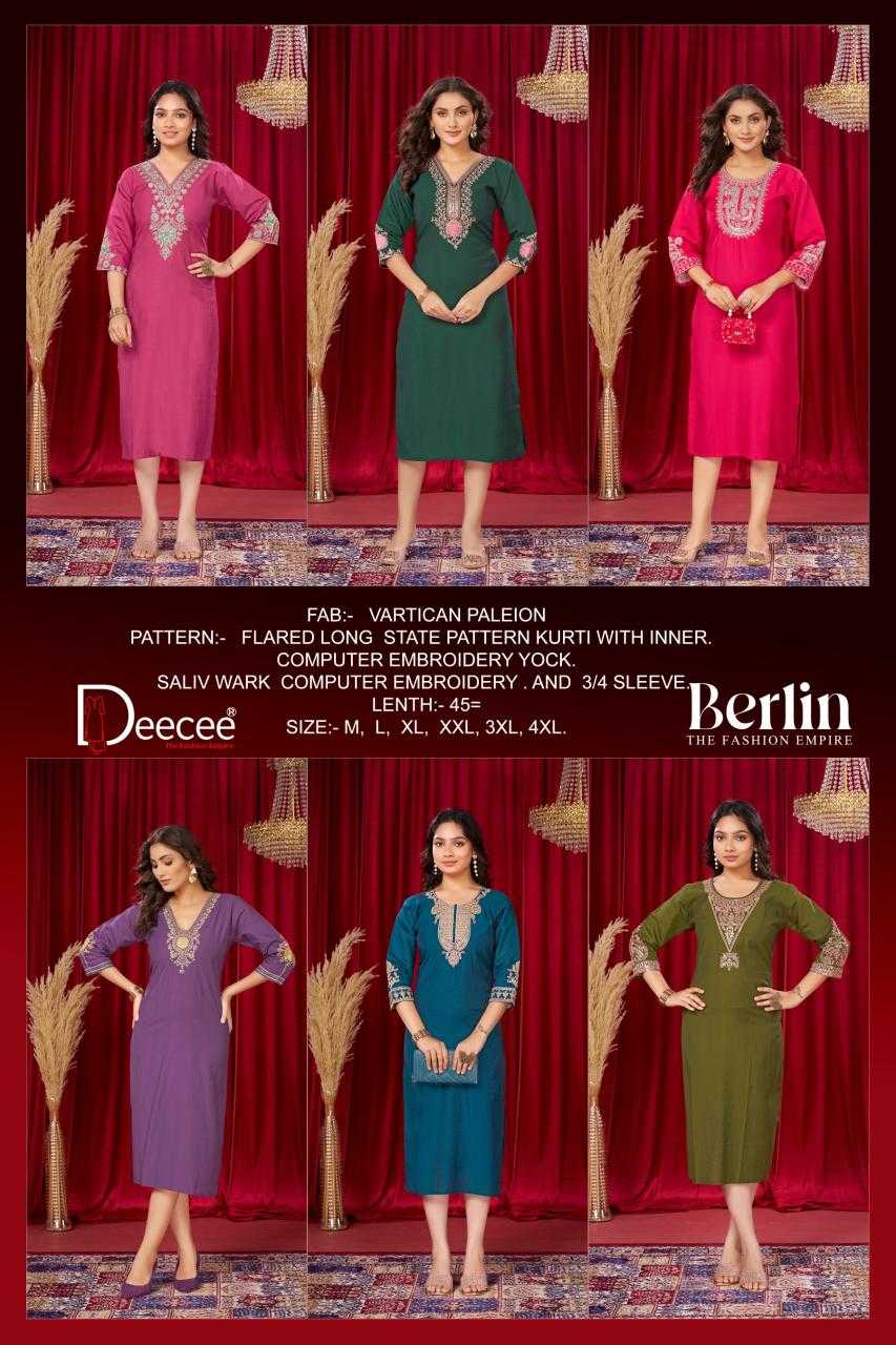 Ynf Fancy RIN190 DEECEE BERLIN Setwise Collections Wholesale Kurtis Catalogs Manufacturer- Kapda Export