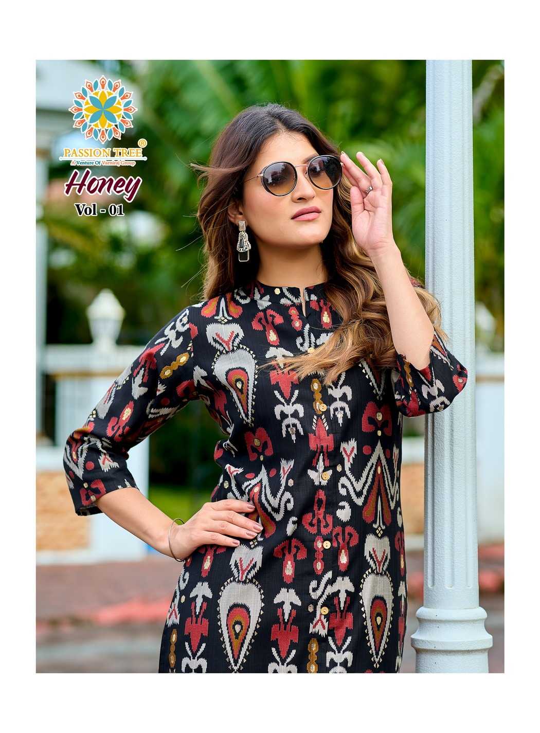 Ynf Fancy RIN190 Passion Tree HONEY VOL-1 Setwise Collections Wholesale Kurtis Catalogs Manufacturer- Kapda Export