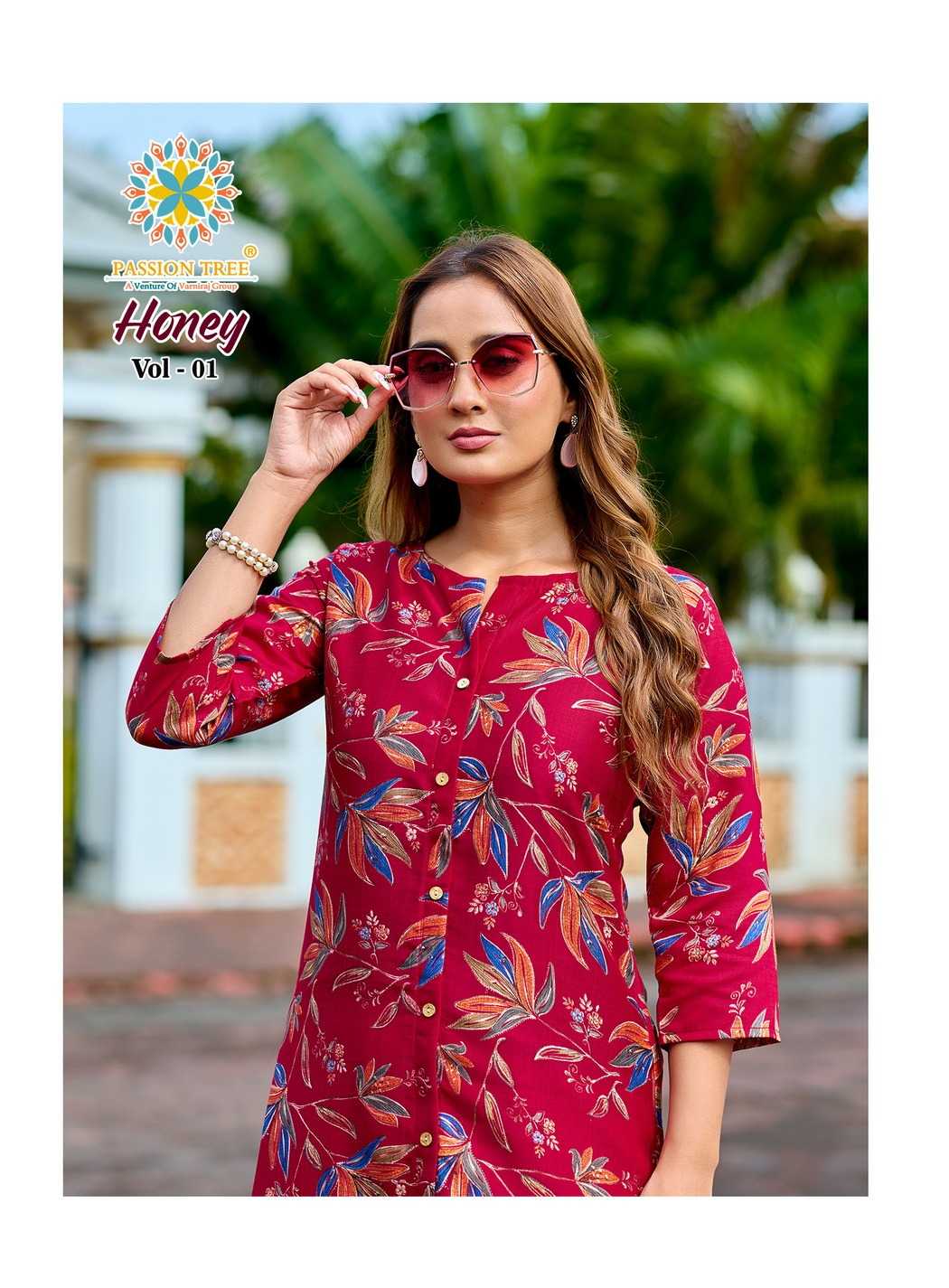 Ynf Fancy RIN190 Passion Tree HONEY VOL-1 Setwise Collections Wholesale Kurtis Catalogs Manufacturer- Kapda Export