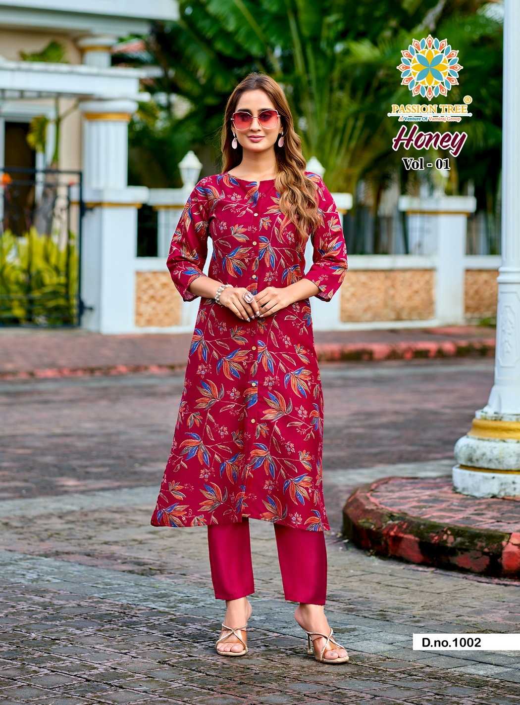 Ynf Fancy RIN190 Passion Tree HONEY VOL-1 Setwise Collections Wholesale Kurtis Catalogs Manufacturer- Kapda Export
