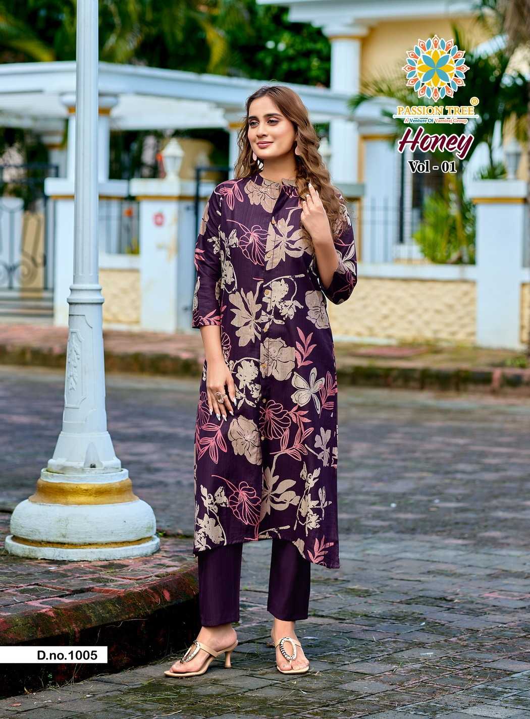 Ynf Fancy RIN190 Passion Tree HONEY VOL-1 Setwise Collections Wholesale Kurtis Catalogs Manufacturer- Kapda Export