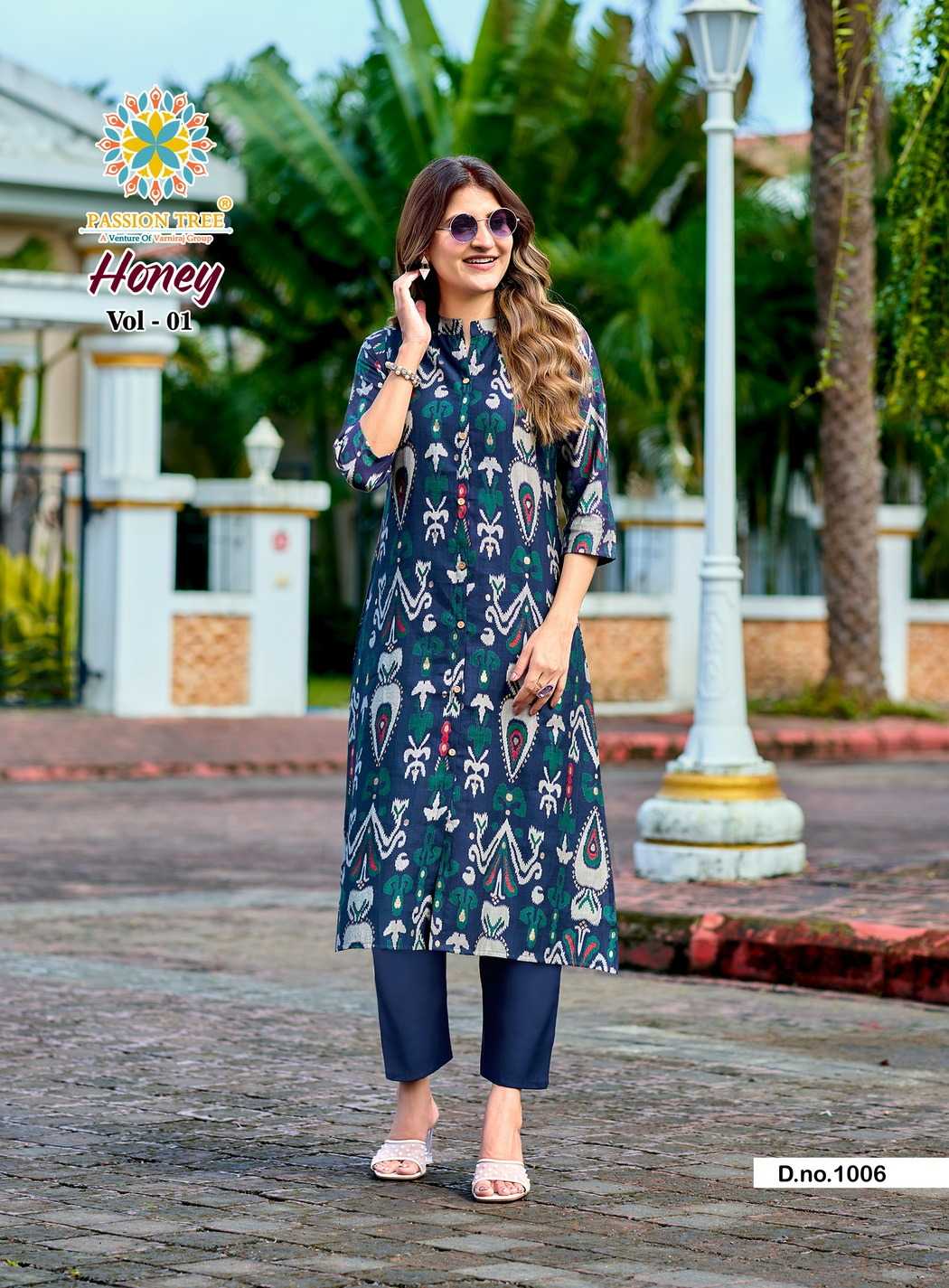 Ynf Fancy RIN190 Passion Tree HONEY VOL-1 Setwise Collections Wholesale Kurtis Catalogs Manufacturer- Kapda Export
