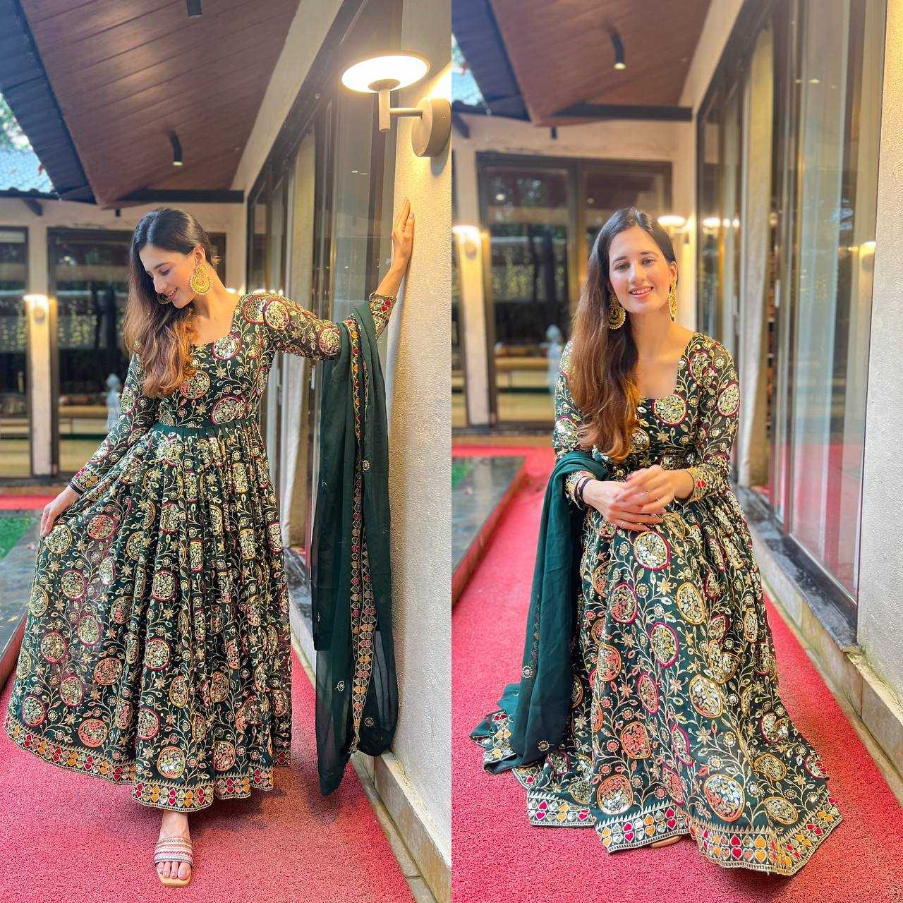 Ynf Faux Georgette KESH515 1178 Suits & Dresses Festive Collections Wholesale Anarkali Suits Independence Day Collections Manufacturer- Kapda Export