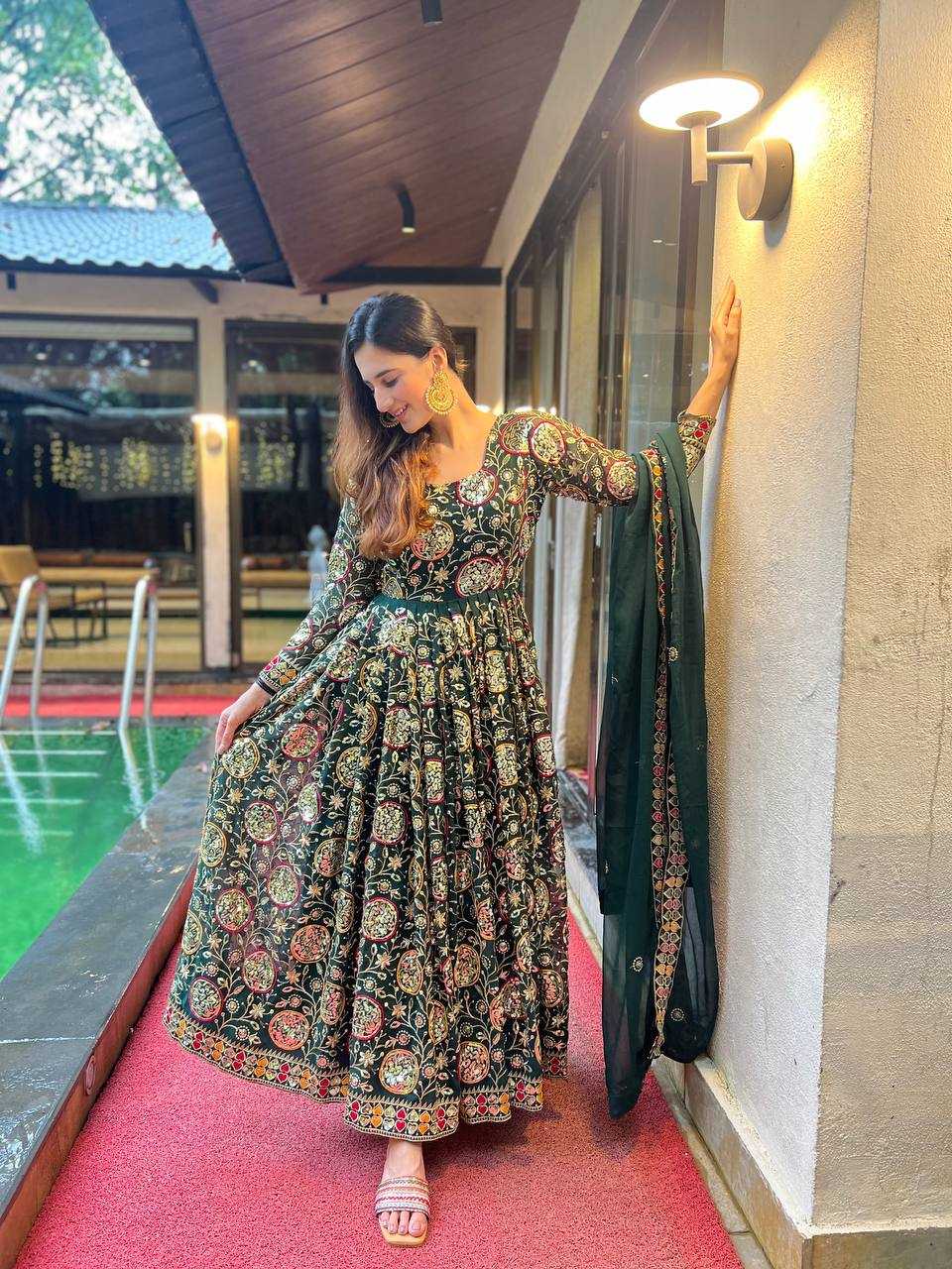 Ynf Faux Georgette KESH515 1178 Suits & Dresses Festive Collections Wholesale Anarkali Suits Independence Day Collections Manufacturer- Kapda Export