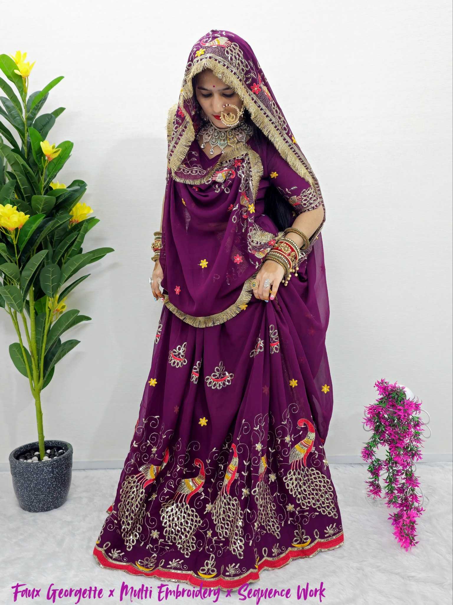 Ynf Faux Georgette KESH538 1301 Lehengas Wholesale Rajwada Lehenga Embroidered Lehenga Mirror Work Lehenga Rajasthani Poshak Manufacturer- Kapda Export