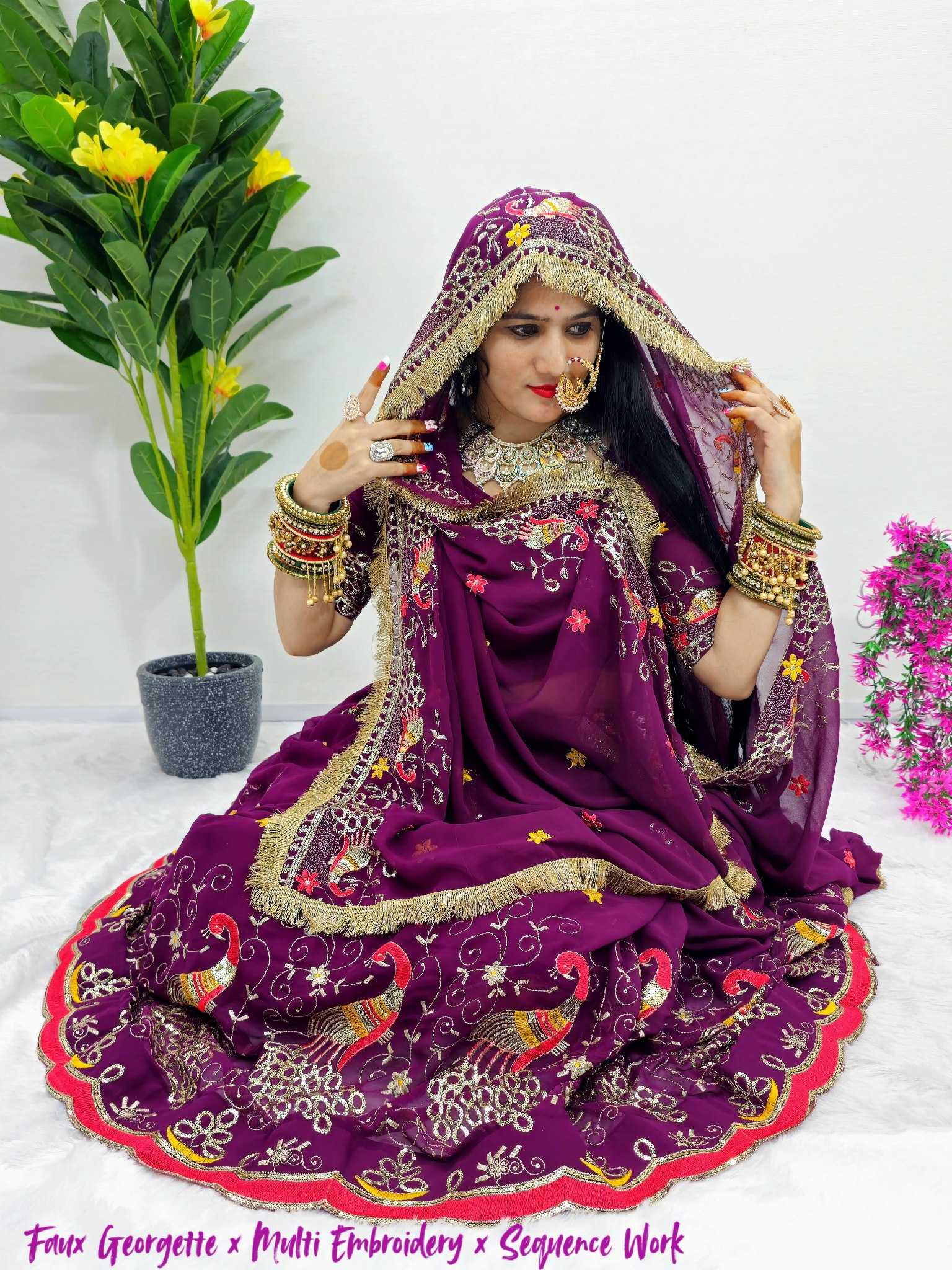 Ynf Faux Georgette KESH538 1301 Lehengas Wholesale Rajwada Lehenga Embroidered Lehenga Mirror Work Lehenga Rajasthani Poshak Manufacturer- Kapda Export