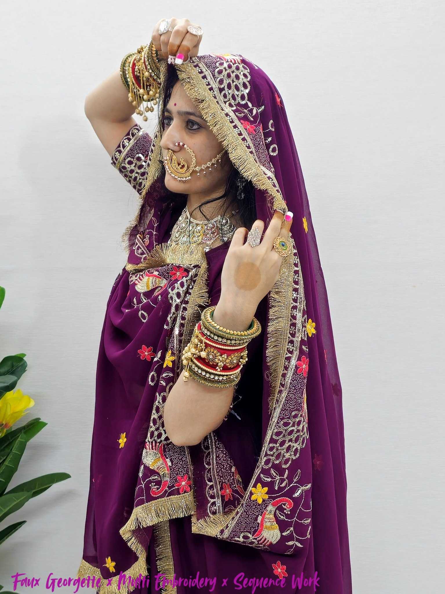 Ynf Faux Georgette KESH538 1301 Lehengas Wholesale Rajwada Lehenga Embroidered Lehenga Mirror Work Lehenga Rajasthani Poshak Manufacturer- Kapda Export