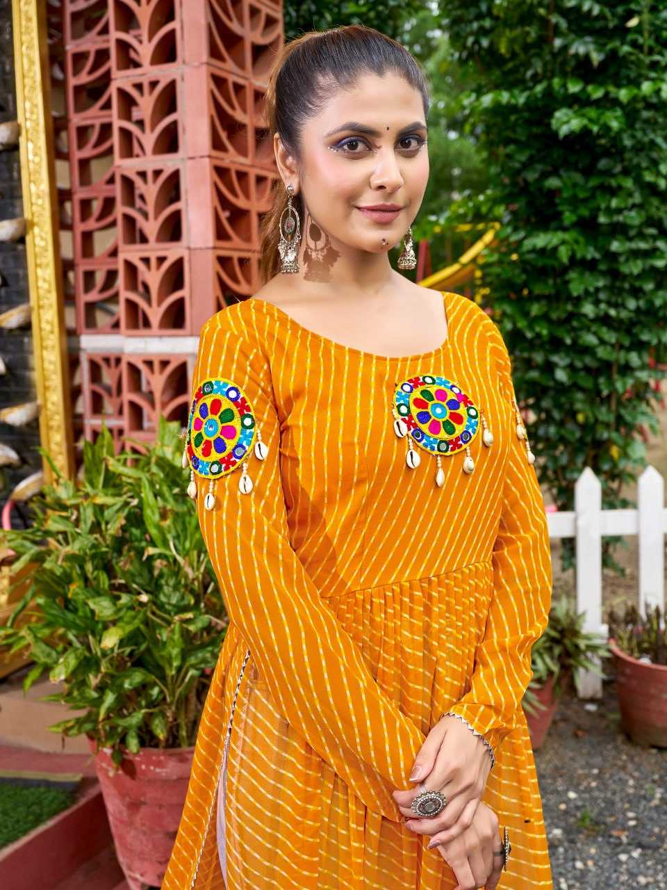 Ynf Faux Georgette KESH564 136 Kurti Wholesale Festive Kurtis Bandhani Kurtis Manufacturer- Kapda Export