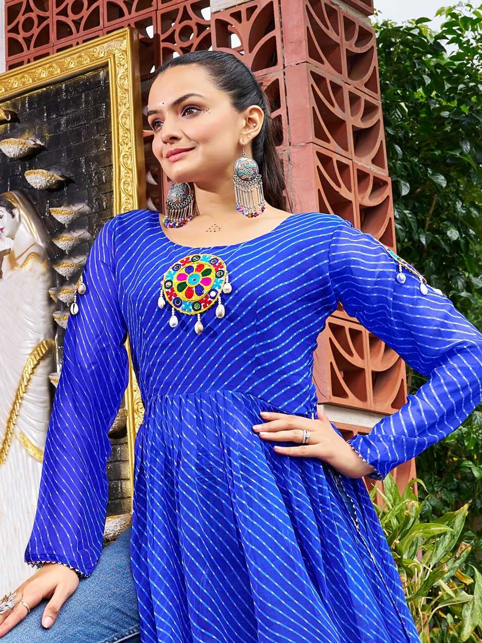 Ynf Faux Georgette KESH564 136 Kurti Wholesale Festive Kurtis Bandhani Kurtis Manufacturer- Kapda Export