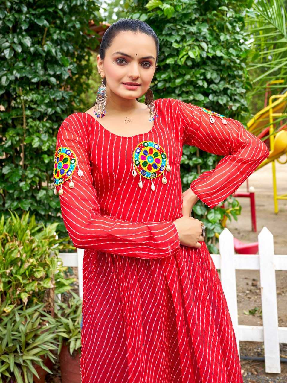 Ynf Faux Georgette KESH564 136 Kurti Wholesale Festive Kurtis Bandhani Kurtis Manufacturer- Kapda Export