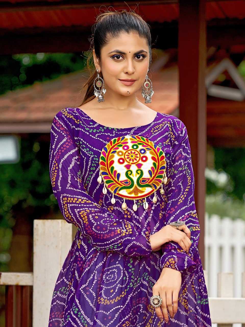 Ynf Faux Georgette KESH564 139 Kurti Wholesale Festive Kurtis Bandhani Kurtis Manufacturer- Kapda Export