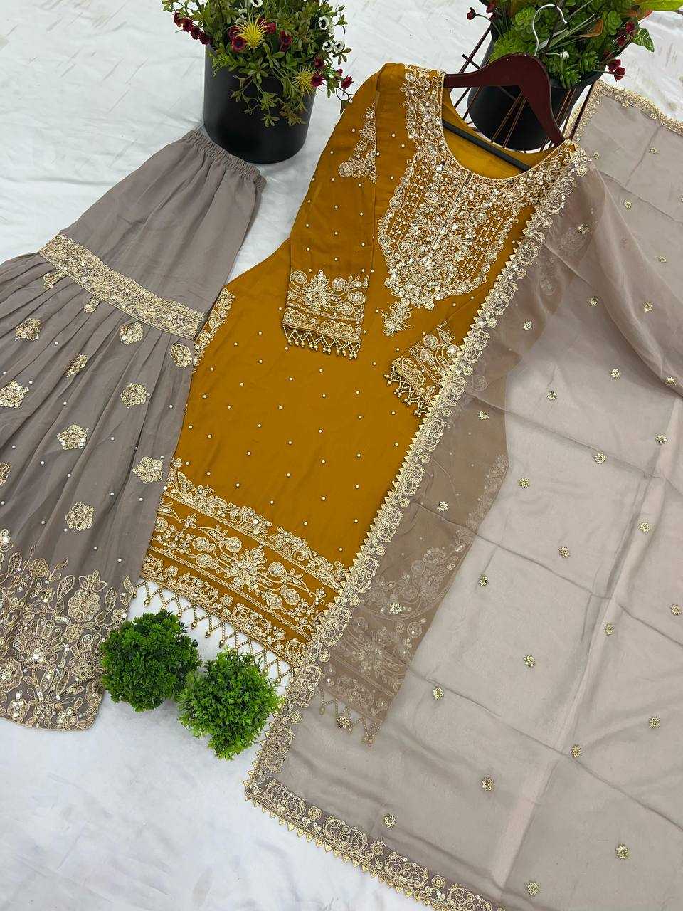 Ynf Faux Georgette RIN231 Suits & Dresses Wholesale Embroidery Suits Bridal Suits Designer Suits Manufacturer- Kapda Export