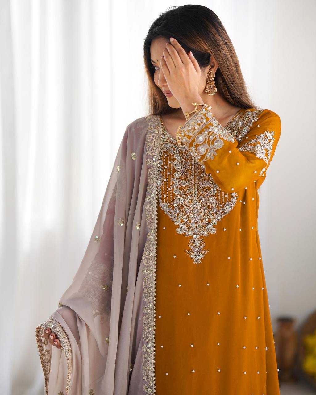 Ynf Faux Georgette RIN231 Suits & Dresses Wholesale Embroidery Suits Bridal Suits Designer Suits Manufacturer- Kapda Export