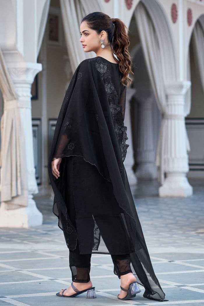 Ynf Georgette KESH461 130 Suits & Dresses Wholesale Embroidery Suits Georgette Dresses Black Salwar Suit Manufacturer- Kapda Export