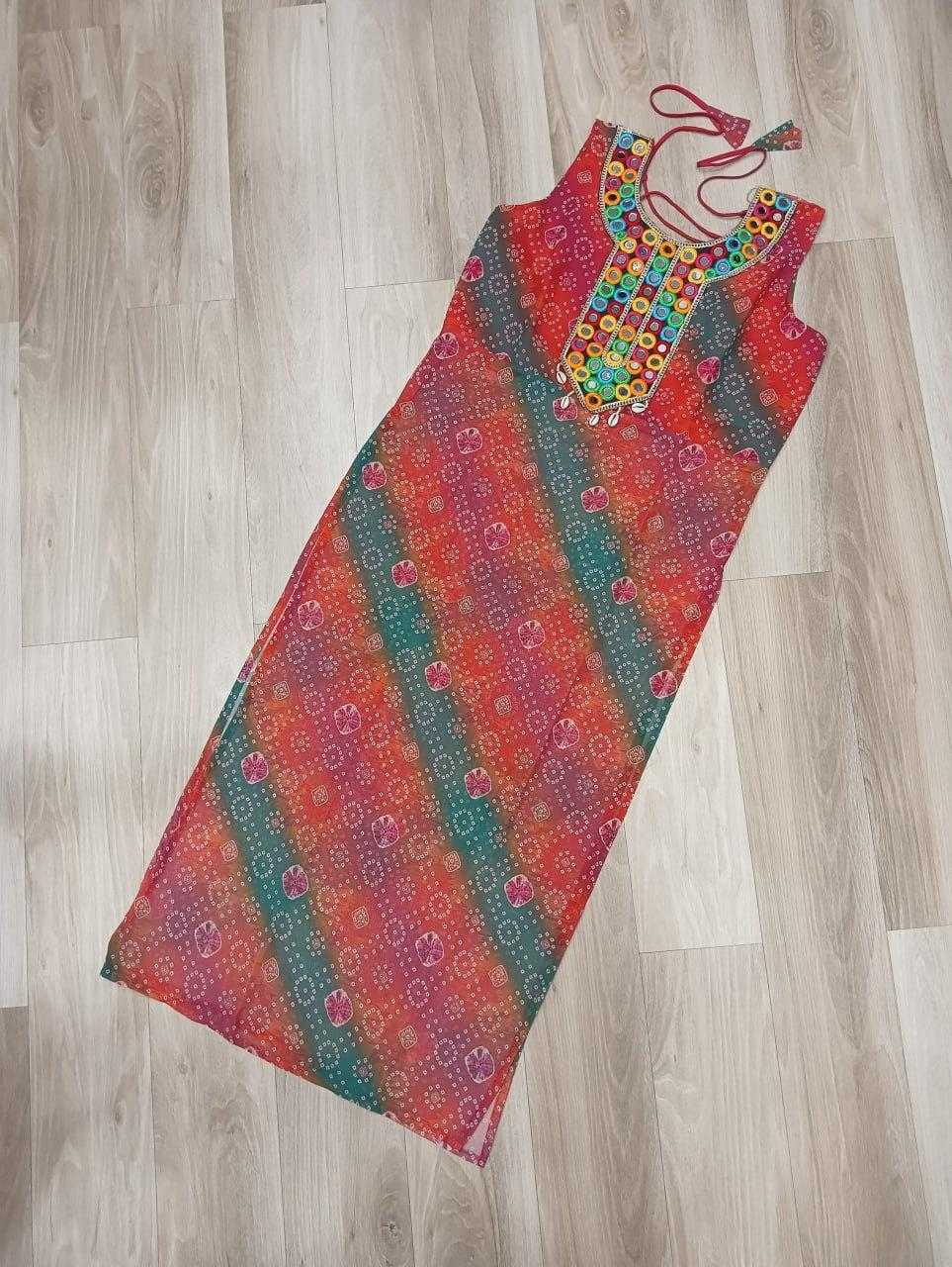 Ynf Georgette KESH491 9267 Kurti Wholesale Ladies Kurti Georgette Kurti Bandhani Kurtis Manufacturer- Kapda Export