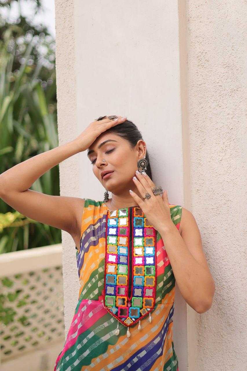 Ynf Georgette KESH491 9267 Kurti Wholesale Ladies Kurti Georgette Kurti Bandhani Kurtis Manufacturer- Kapda Export