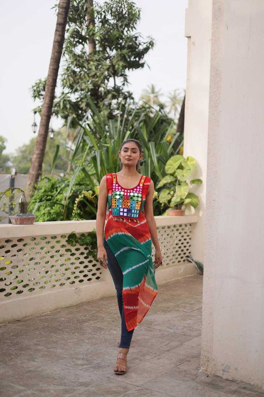 Ynf Georgette KESH491 9267 Kurti Wholesale Ladies Kurti Georgette Kurti Bandhani Kurtis Manufacturer- Kapda Export