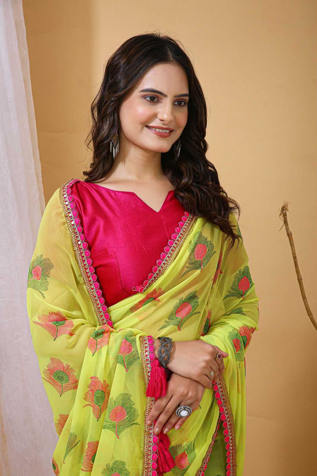 Ynf Georgette KESH577 905 Sarees Wedding Collections Wholesale Georgette Sarees Embroidered Sarees Haldi Outfits Manufacturer- Kapda Export