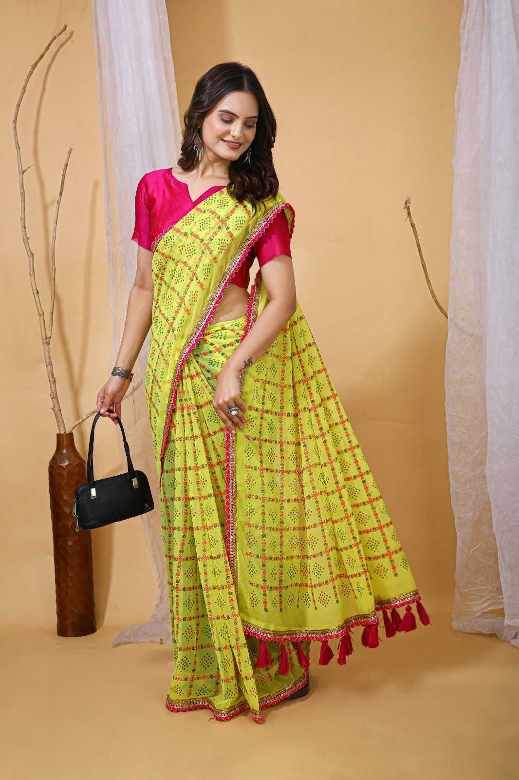 Ynf Georgette KESH577 905 Sarees Wedding Collections Wholesale Georgette Sarees Embroidered Sarees Haldi Outfits Manufacturer- Kapda Export