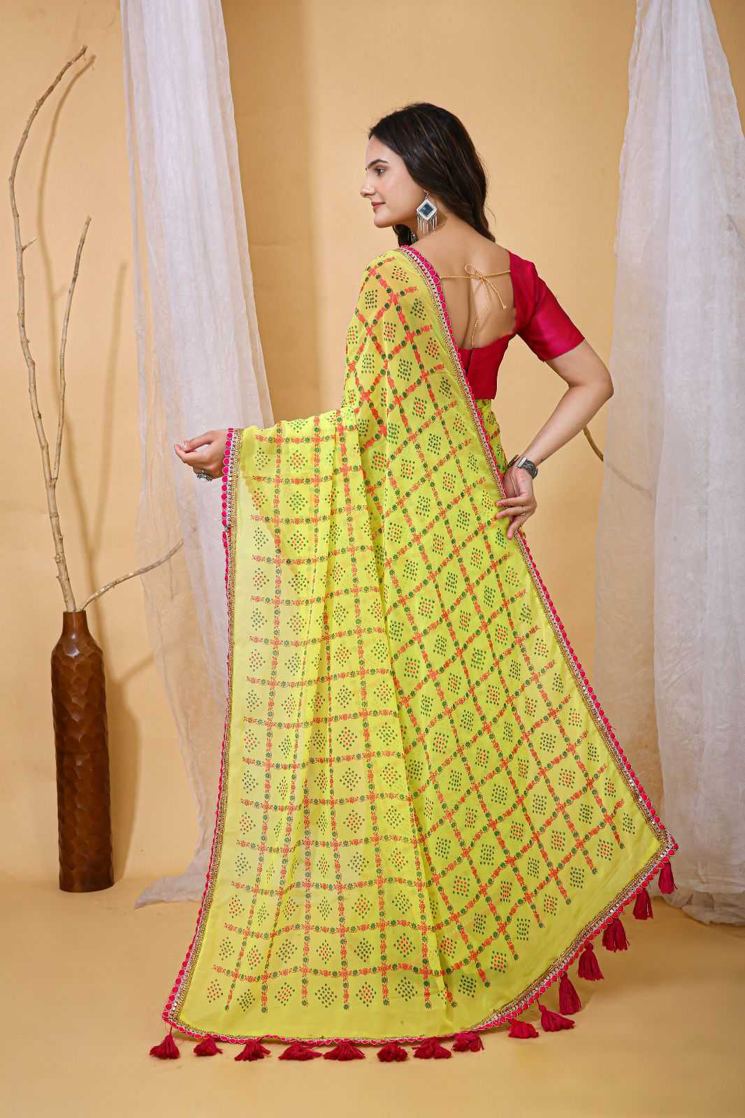 Ynf Georgette KESH577 905 Sarees Wedding Collections Wholesale Georgette Sarees Embroidered Sarees Haldi Outfits Manufacturer- Kapda Export