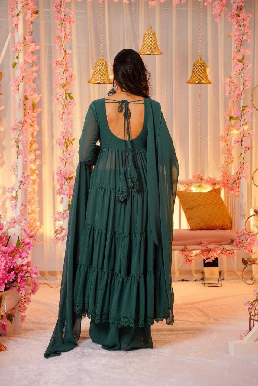 Ynf Georgette RIN157 2159 Gowns Plus Size Collections Wholesale Georgette Gown Designer Gowns Green Gown Manufacturer- Kapda Export