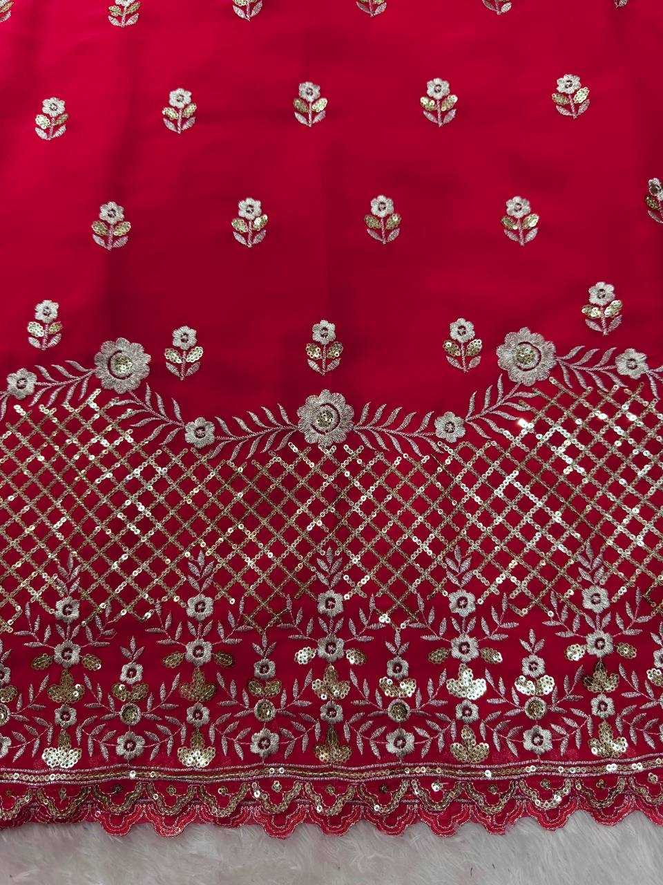 Ynf Georgette RIN162 5909 Suits & Dresses Wholesale Sharara Salwar Suits Embroidery Suits Red Salwar Suit Manufacturer- Kapda Export