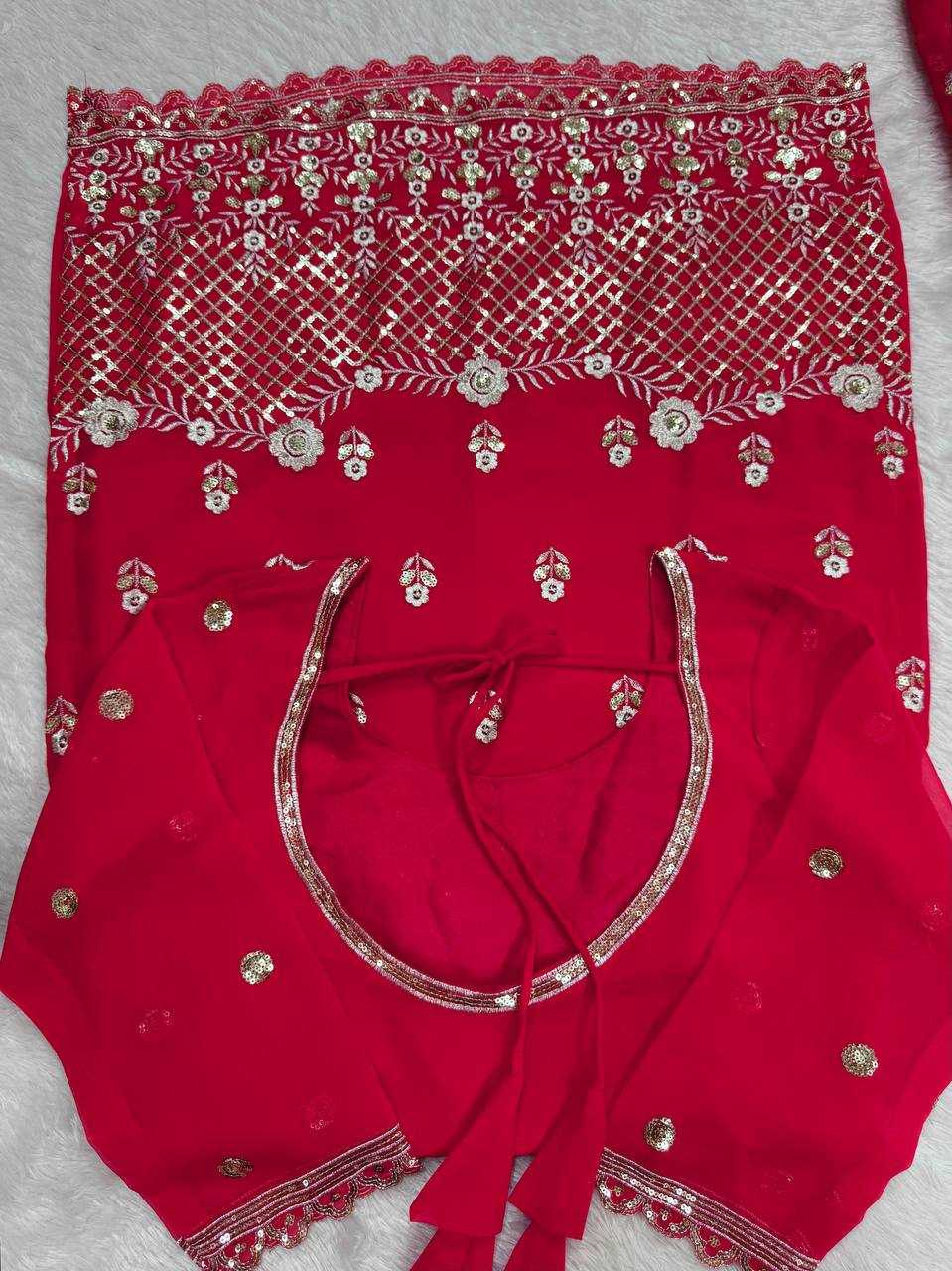 Ynf Georgette RIN162 5909 Suits & Dresses Wholesale Sharara Salwar Suits Embroidery Suits Red Salwar Suit Manufacturer- Kapda Export