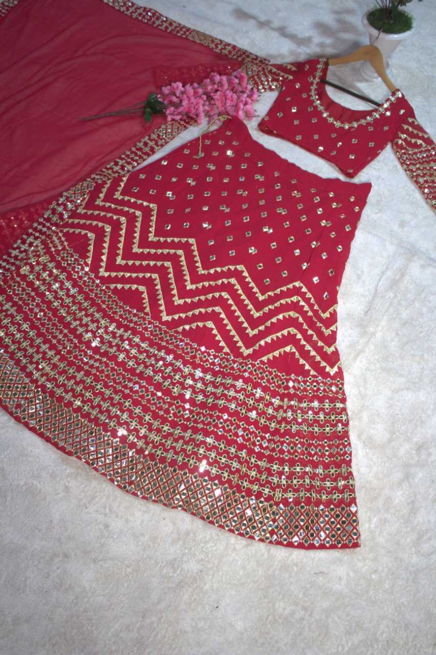 Ynf Georgette RIN228 117 Lehengas Wholesale Embroidered Lehenga Georgette Lehenga Red Lehenga Manufacturer- Kapda Export