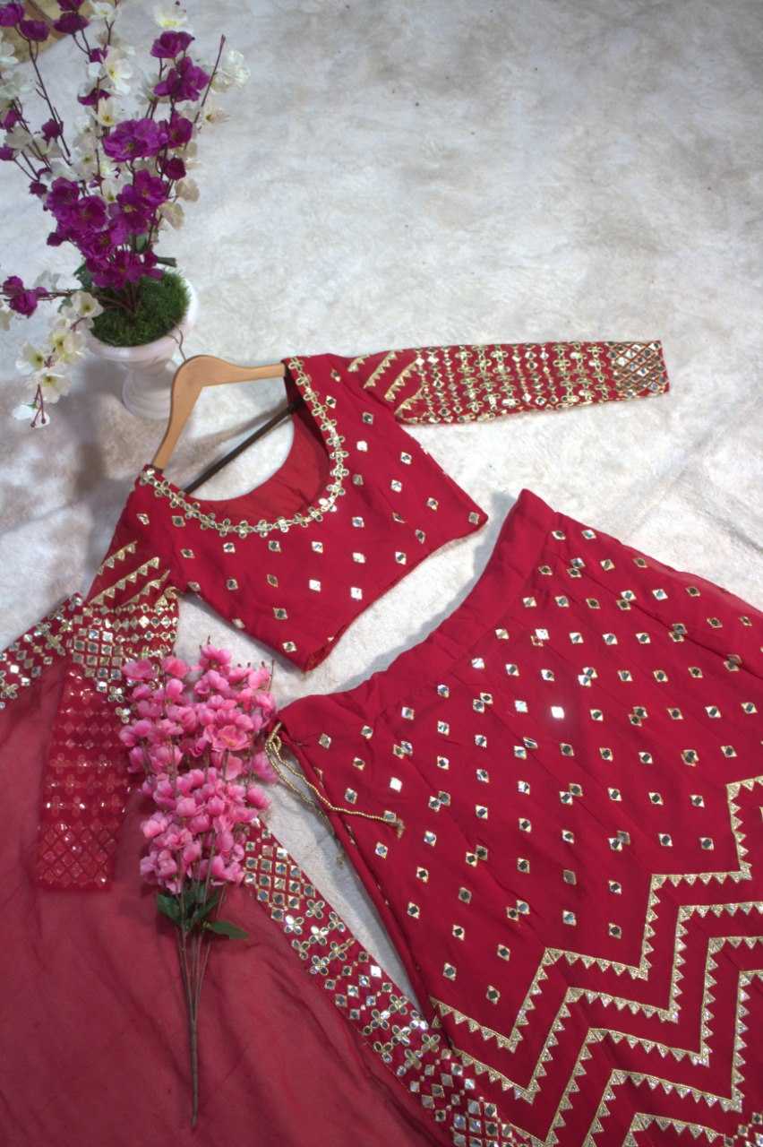 Ynf Georgette RIN228 117 Lehengas Wholesale Embroidered Lehenga Georgette Lehenga Red Lehenga Manufacturer- Kapda Export