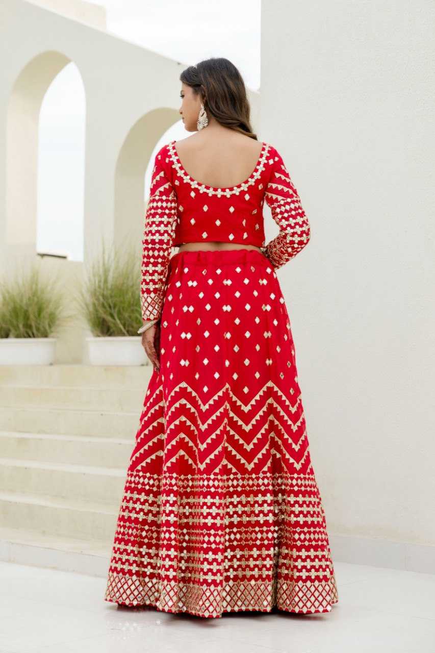Ynf Georgette RIN228 117 Lehengas Wholesale Embroidered Lehenga Georgette Lehenga Red Lehenga Manufacturer- Kapda Export
