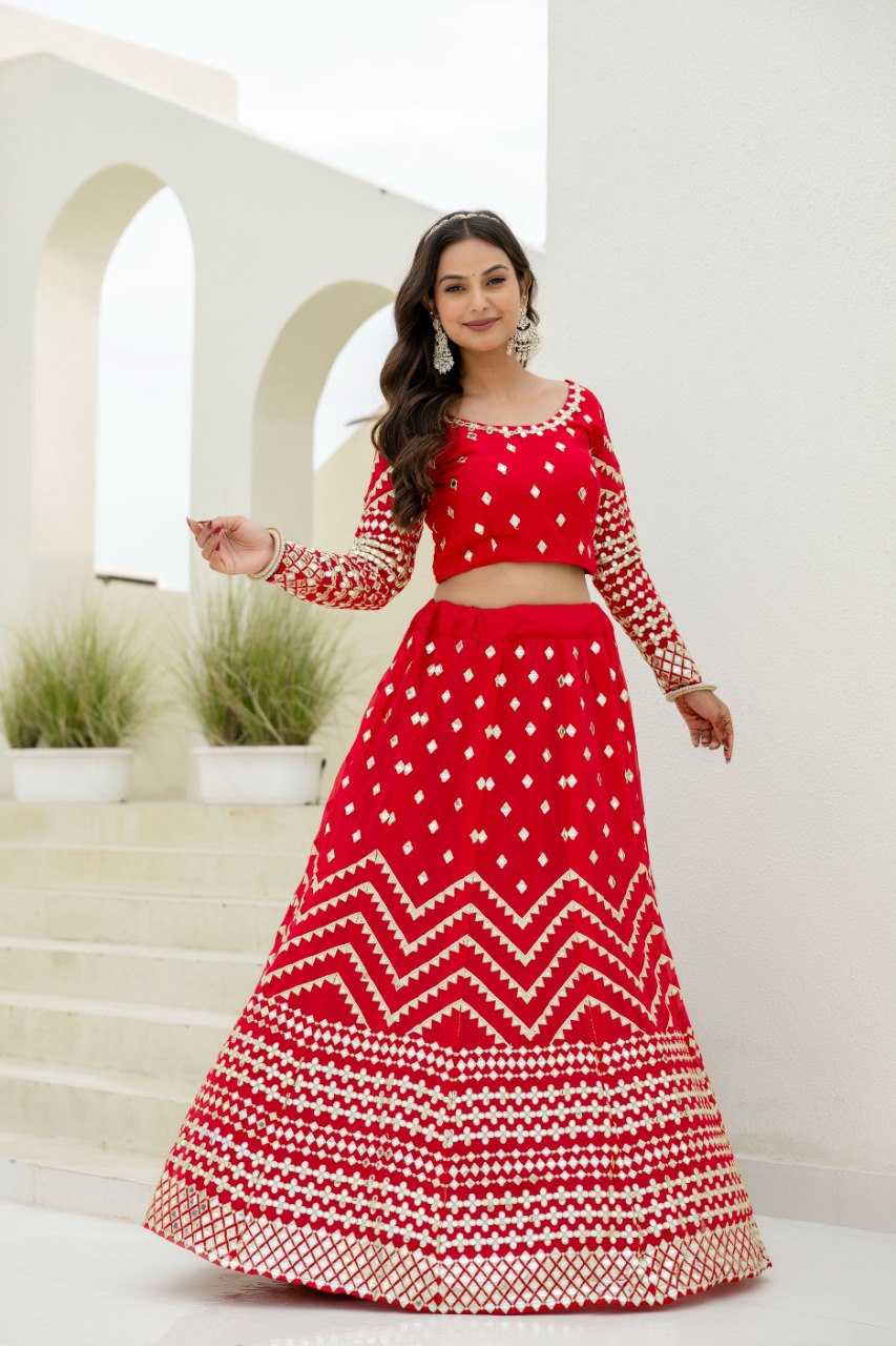 Ynf Georgette RIN228 117 Lehengas Wholesale Embroidered Lehenga Georgette Lehenga Red Lehenga Manufacturer- Kapda Export