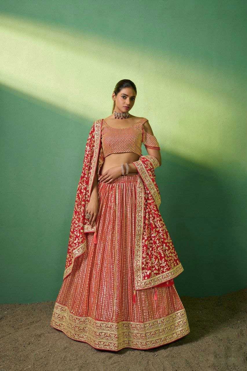 Ynf Georgette RIN228 221 Lehengas Wholesale Embroidered Lehenga Georgette Lehenga Red Lehenga Manufacturer- Kapda Export