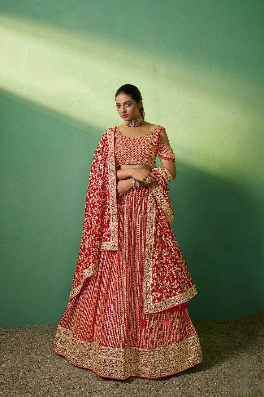 Ynf Georgette RIN228 221 Lehengas Wholesale Embroidered Lehenga Georgette Lehenga Red Lehenga Manufacturer- Kapda Export