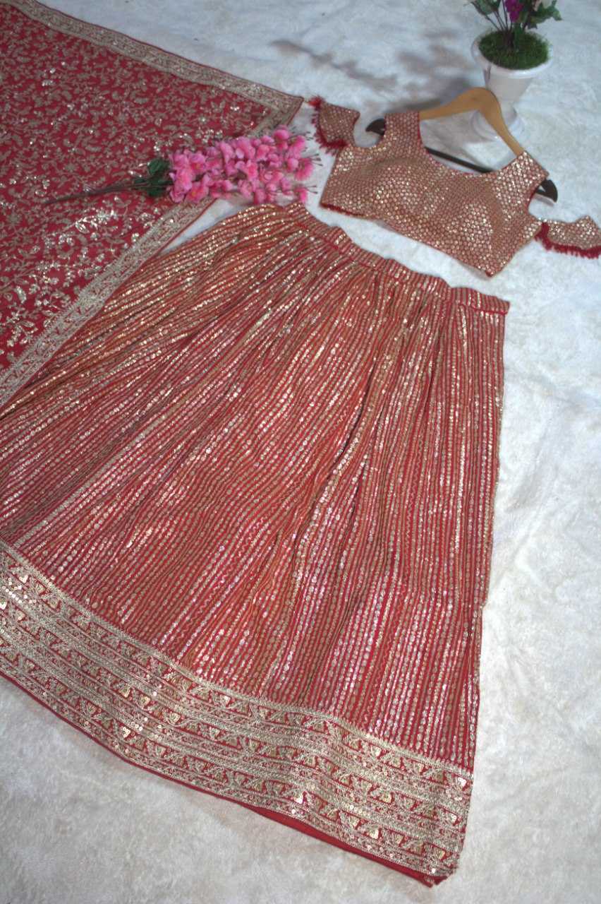 Ynf Georgette RIN228 221 Lehengas Wholesale Embroidered Lehenga Georgette Lehenga Red Lehenga Manufacturer- Kapda Export