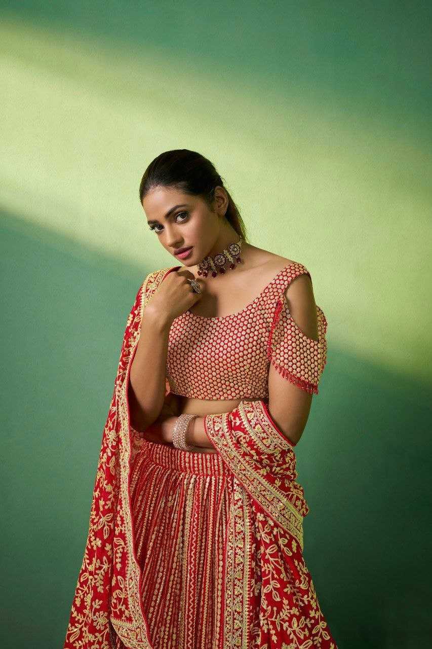 Ynf Georgette RIN228 221 Lehengas Wholesale Embroidered Lehenga Georgette Lehenga Red Lehenga Manufacturer- Kapda Export