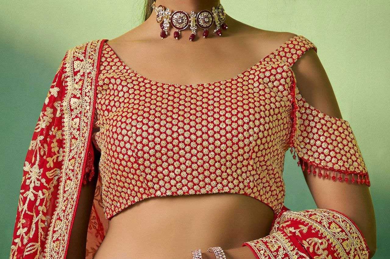 Ynf Georgette RIN228 221 Lehengas Wholesale Embroidered Lehenga Georgette Lehenga Red Lehenga Manufacturer- Kapda Export
