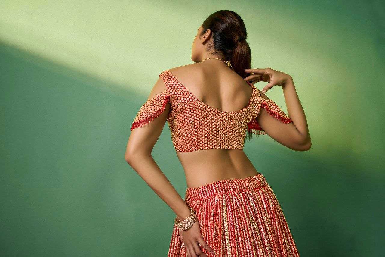 Ynf Georgette RIN228 221 Lehengas Wholesale Embroidered Lehenga Georgette Lehenga Red Lehenga Manufacturer- Kapda Export