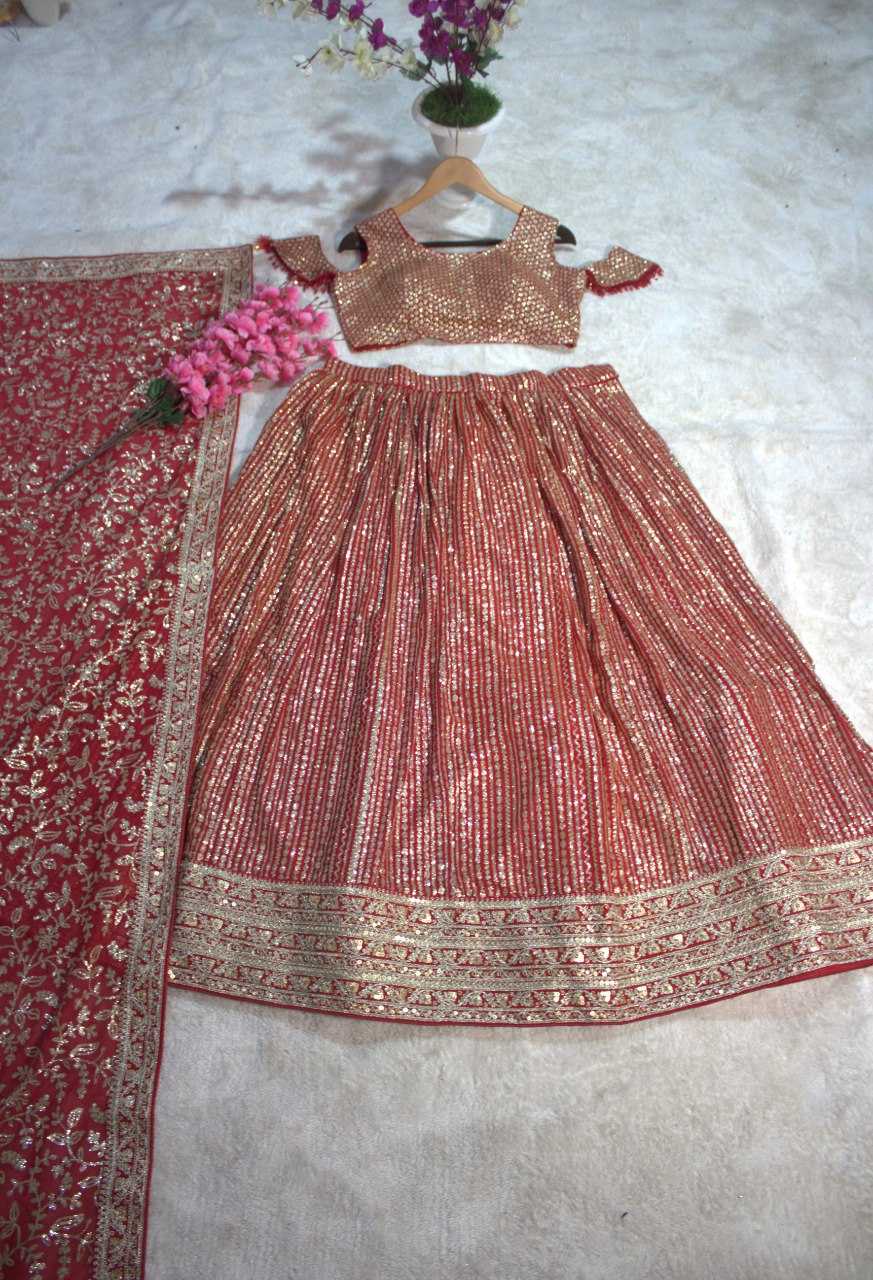 Ynf Georgette RIN228 221 Lehengas Wholesale Embroidered Lehenga Georgette Lehenga Red Lehenga Manufacturer- Kapda Export