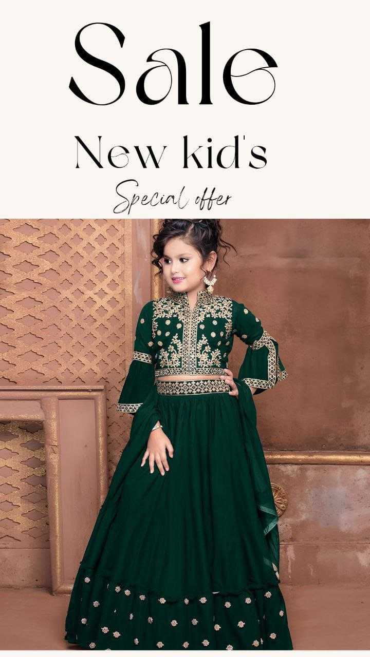 Ynf Handloom Silk RIN204 AEKADASHI LILEN Kids Wear Wholesale Kids Lehenga Kids Nightwear Kids Ghagra Choli Manufacturer- Kapda Export