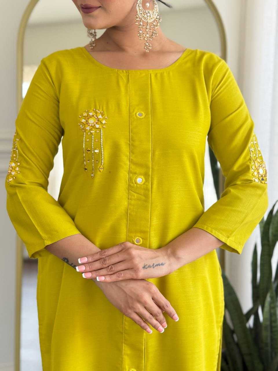 Ynf Heavy Roman Silk KESH517 A7 Suits & Dresses Wholesale Embroidery Suits Party wear suits Yellow Salwar Suit Manufacturer- Kapda Export